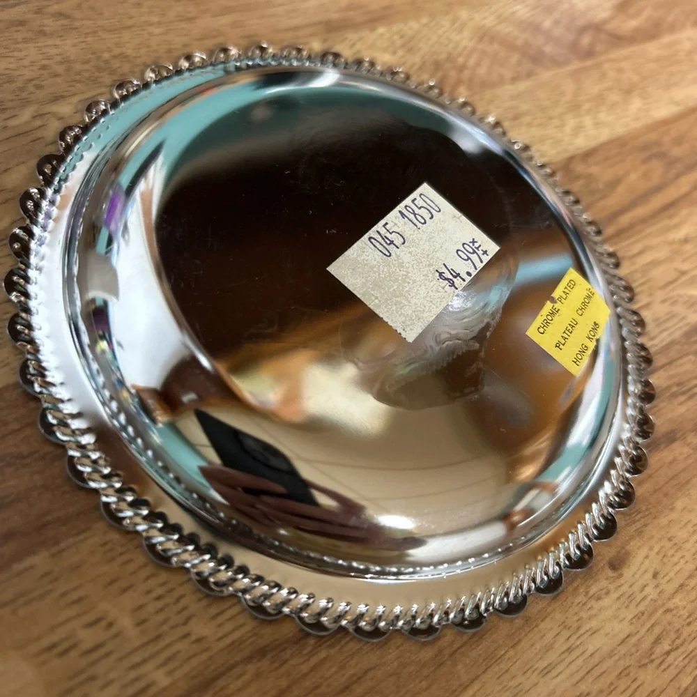 Vintage Chrome Plated Elvis Presley Collectible Drink‎ Coaster Made In Hong Kong